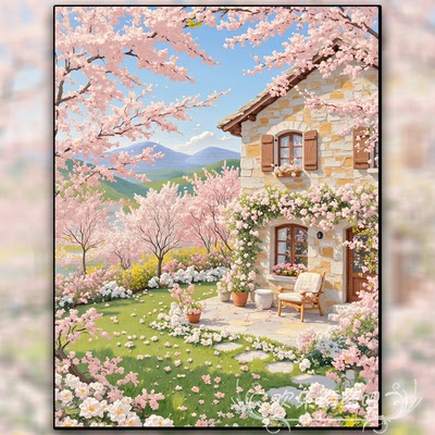 2025新款十字绣线绣小件唯美田园风景diy自制小件刺绣钻石画手工