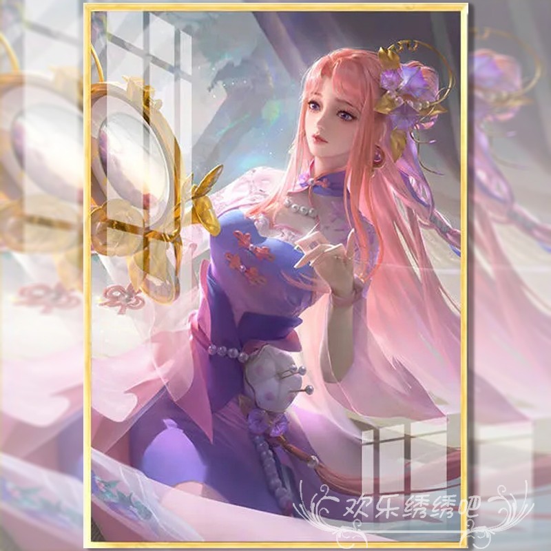十字绣王昭君乞巧织情2021新款线绣王者荣耀卡通可爱满砖5d钻石画