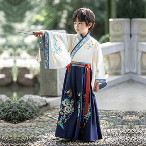 儿童汉服男童古装2024春秋新款高端古风小王爷书生演出服套装天龙