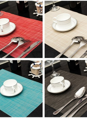 现代简约西餐垫素色PVC隔热桌垫杯垫餐盘垫碗垫防烫垫耐洗餐具垫