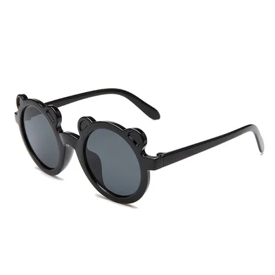 2021儿童圆框宝宝太阳镜眼镜糖果色小熊可爱卡通防紫外线新款墨镜