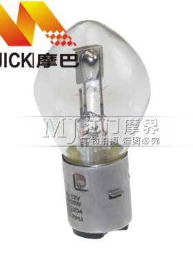 适用铃木锐爽太子钻豹豪爵银豹迪爽摩托车12V35W双爪大灯泡黄光