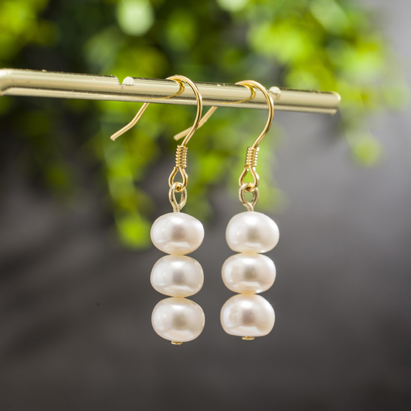 天然淡水珍珠耳坠925纯银耳环