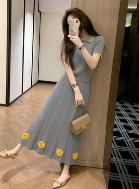 气质灰色针织半身裙子两件套女26春小个子高级感超好看穿搭一整套