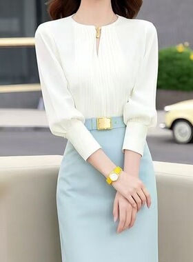 盐系轻熟两件套2026春季新款时尚小众衬衫半裙女御姐职业通勤套装