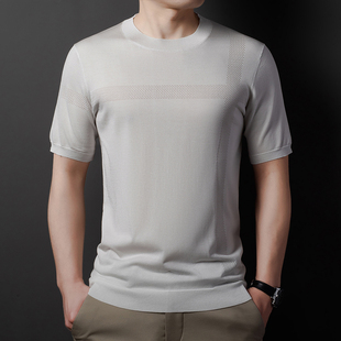 Men Knit Shirt Jumper Sweater Pullover Sleeve Short Casual