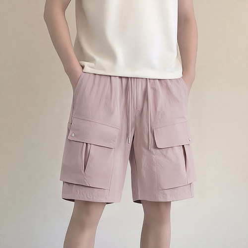 短裤Loose Casual Shorts Pockets Breathable Streetwear Unisex