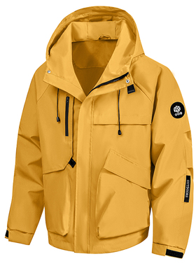 Men Waterproof Jacket Outdoor Hooded Windbreaker CampingCoat