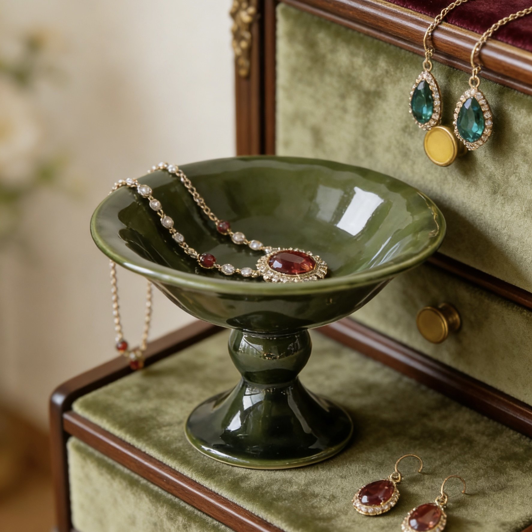 摆放女生的首饰耳环耳钉项链手串手链收纳盒架子托盘床头柜梳妆台,家居饰品,香薰托盘,淘宝优惠券,粉丝福利购,淘宝优惠卷