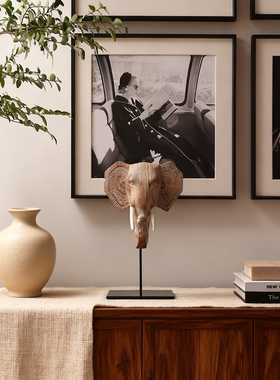 梵凡艺术新中式高档大象摆件客厅桌面玄关电视柜装饰品创意工艺品