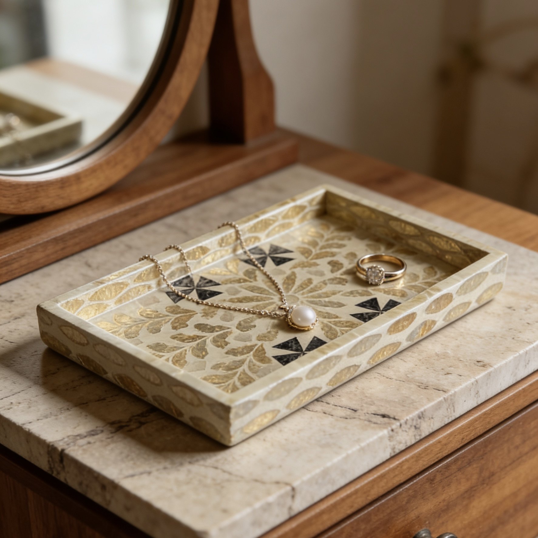 北欧风天然贝壳托盘家用长方形茶盘茶几收纳盘床头柜梳妆台首饰盘,家居饰品,香薰托盘,淘宝优惠券,粉丝福利购,淘宝优惠卷