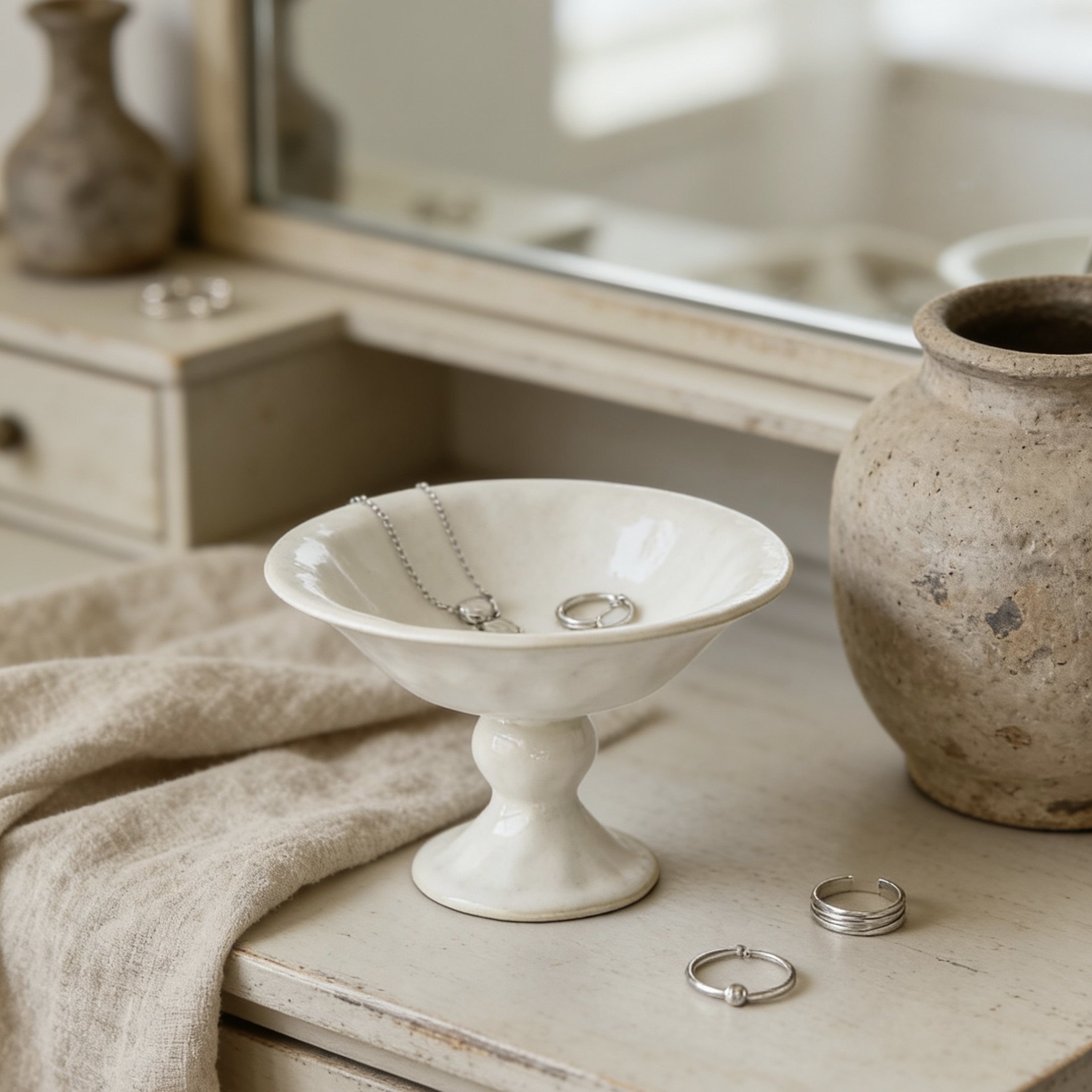 中式复古首饰盒收纳盒家用梳妆小饰品托盘女生房间卧室床头柜摆放,家居饰品,香薰托盘,淘宝优惠券,粉丝福利购,淘宝优惠卷