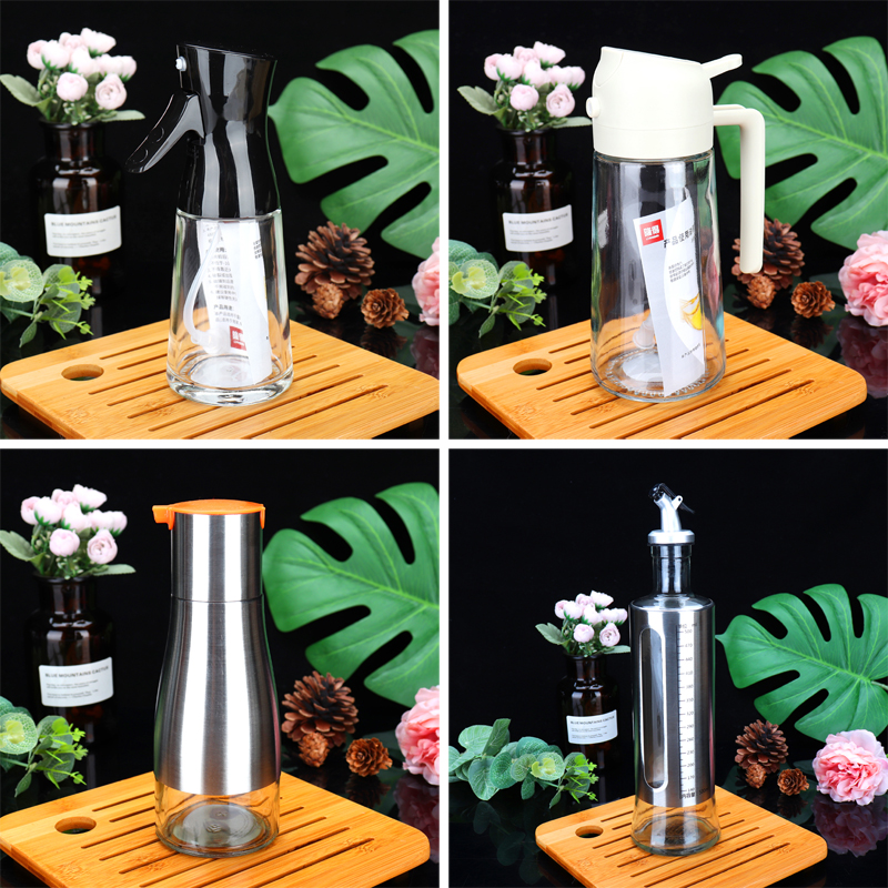 隆得玻璃油壶厨房家用油瓶油容器油壸酱油醋调料瓶防漏时尚油罐壶