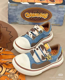 国潮OLD新款胡迪警长联名款帆布鞋男女同款情侣款休闲鞋大头鞋
