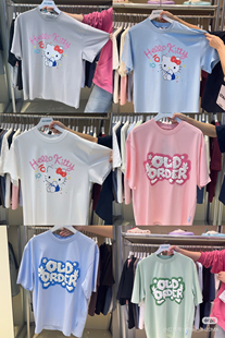 HelloKitty联名款 宽松半袖 短袖 情侣款 上衣 T恤男女同款 国潮OLD新款