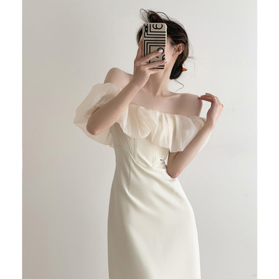 显瘦包臀裙赫本风生日礼服长裙女