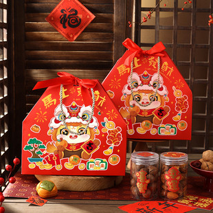 2026烘焙新年包装盒雪花酥饼干盒手提袋马年糖果零食点心盒子空盒