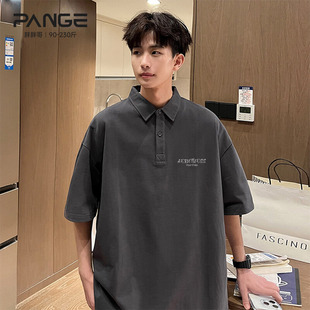 大码 胖胖哥港风潮牌2025新款 男夏季 翻领polo衫 宽松日常上衣 短袖