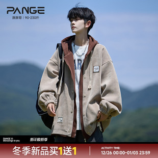 宽松夹克棒球服潮 青少年大码 胖胖哥重磅灯芯绒假两件外套男款 春季