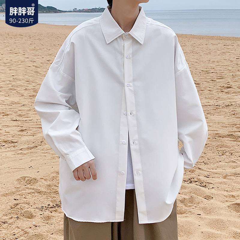 胖胖哥长袖潮大码衬衫