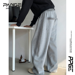 男秋季 男款 潮大码 纯色百搭直筒裤 宽松长裤 胖胖哥加绒休闲弯刀裤