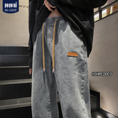 牛仔裤 子高街宽松直筒长裤 男士 新款 美式 vibe裤 春季 ins潮牌大码