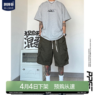 夏季 子 胖胖哥短裤 潮牌美式 宽松大码 胖子裤 运动工装 男士 休闲五分裤
