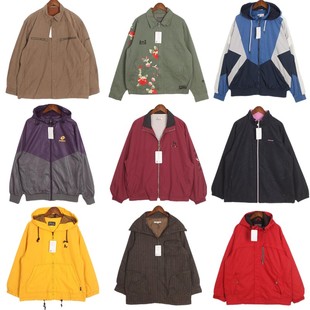 vintage日系古着BF风运动街头嘻哈春秋薄款 撞色拼接夹克外套