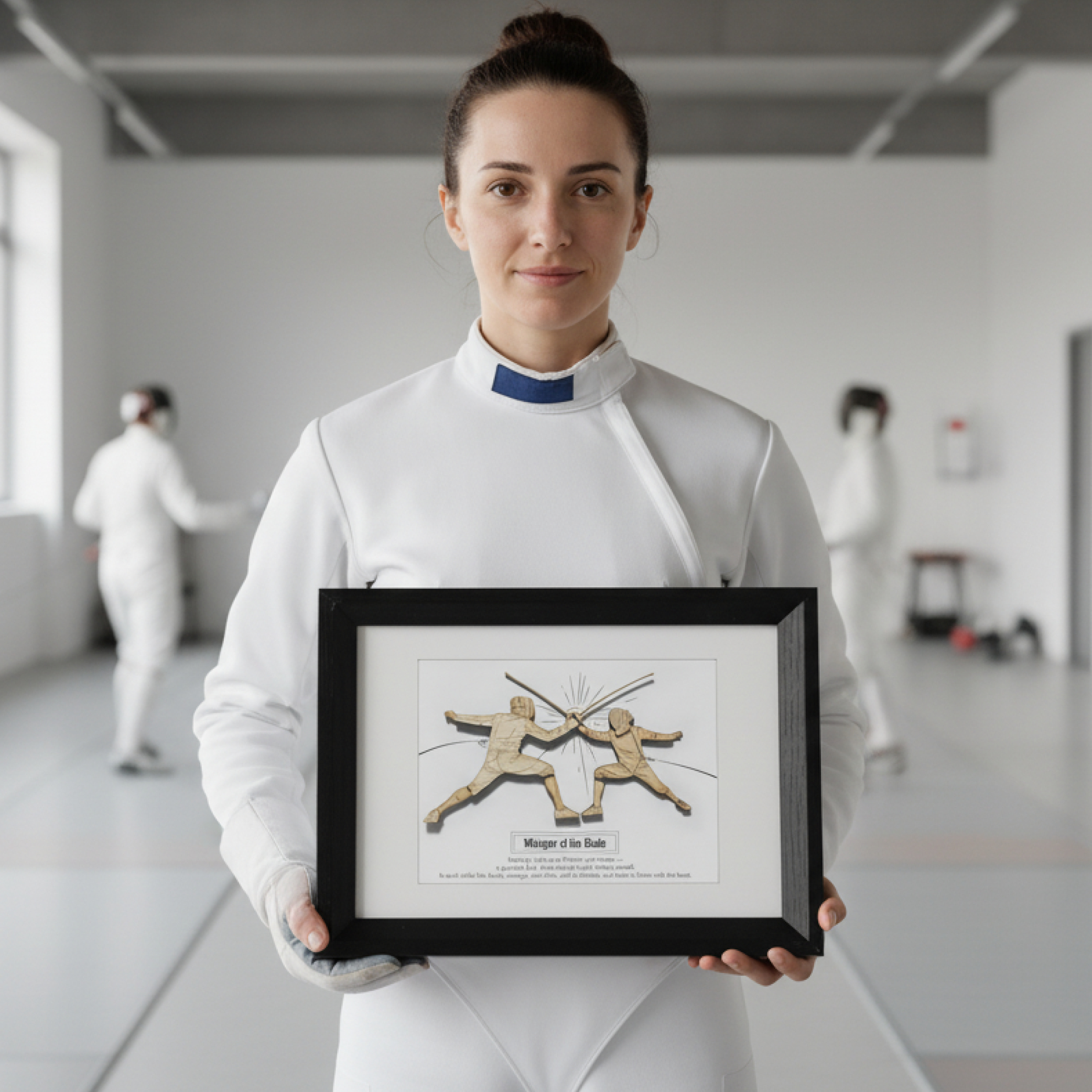 击剑训练运动艺术时尚高雅家居书房礼品个性ins立体木质装饰画图片