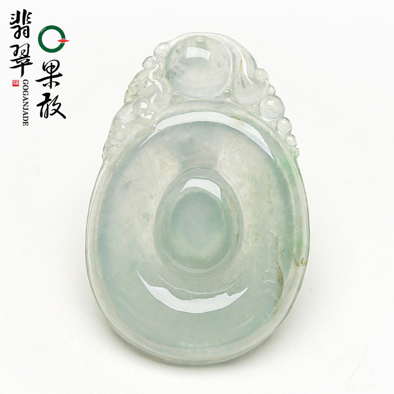 XY8606果敢翡翠 晴绿翡翠福贝挂件玉坠缅甸A货玉石福在眼前吊坠