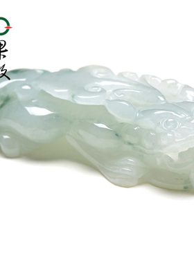 ST5649果敢翡翠 飘花翡翠玉貔貅挂件玉坠缅甸A货玉石貔貅吊坠