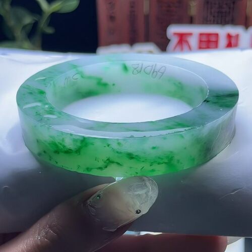 69D18果敢翡翠 55 缅甸翡翠镯子玉石手镯玉镯定制 私自拍下无效