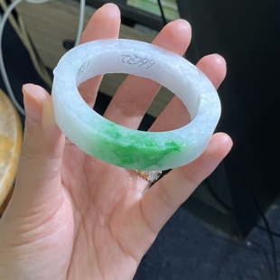 66CZ2果敢翡翠 52 缅甸翡翠镯子玉石手镯玉镯定制 私自拍下无效