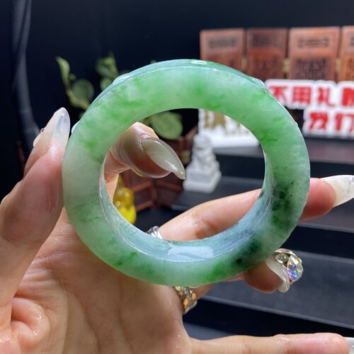 69D22A果敢翡翠 54 缅甸翡翠镯子玉石手镯玉镯定制 私自拍下无效
