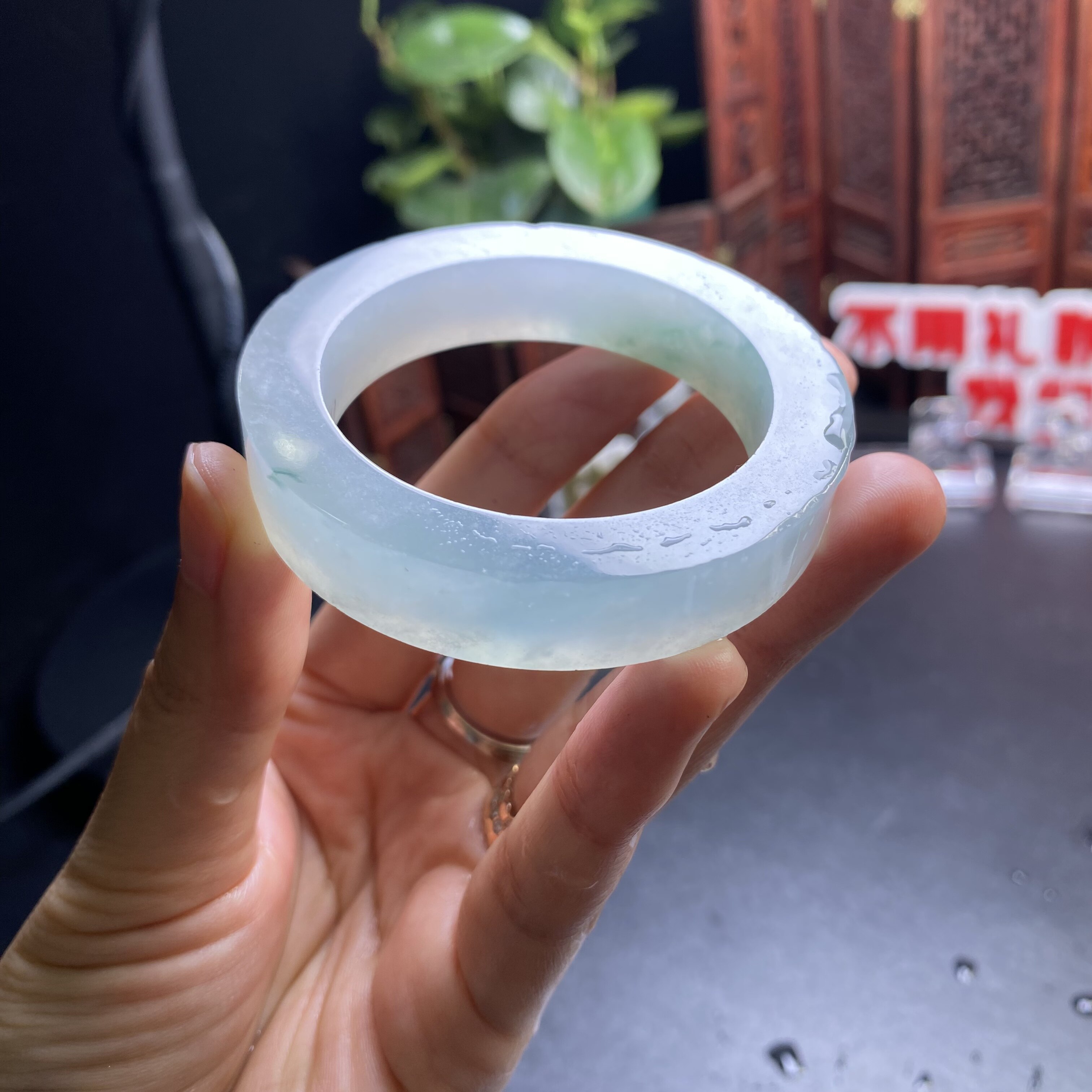 66D25D果敢翡翠 50+ 缅甸翡翠镯子玉石手镯玉镯定制 私自拍下无效