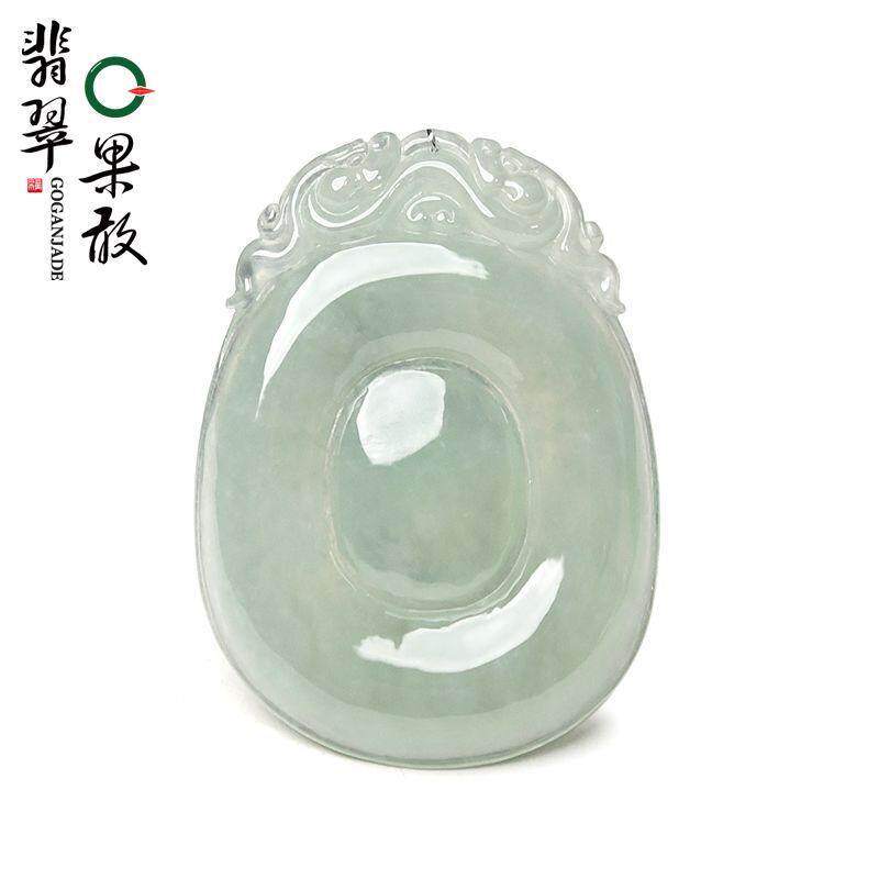 XY8177果敢翡翠 油青翡翠福贝挂件玉坠缅甸A货玉石福在眼前吊坠