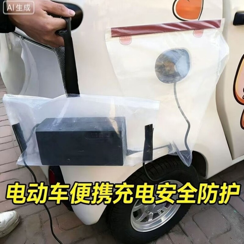 电动车户外充电器防雨罩防水散热通用充电插座收纳透明充电防水袋