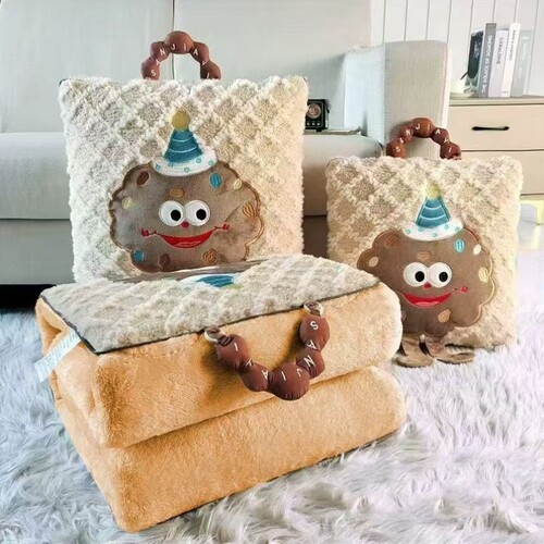 汽车抱枕被子两用多功能二合一车载枕头被办公室午睡空调毯小靠枕