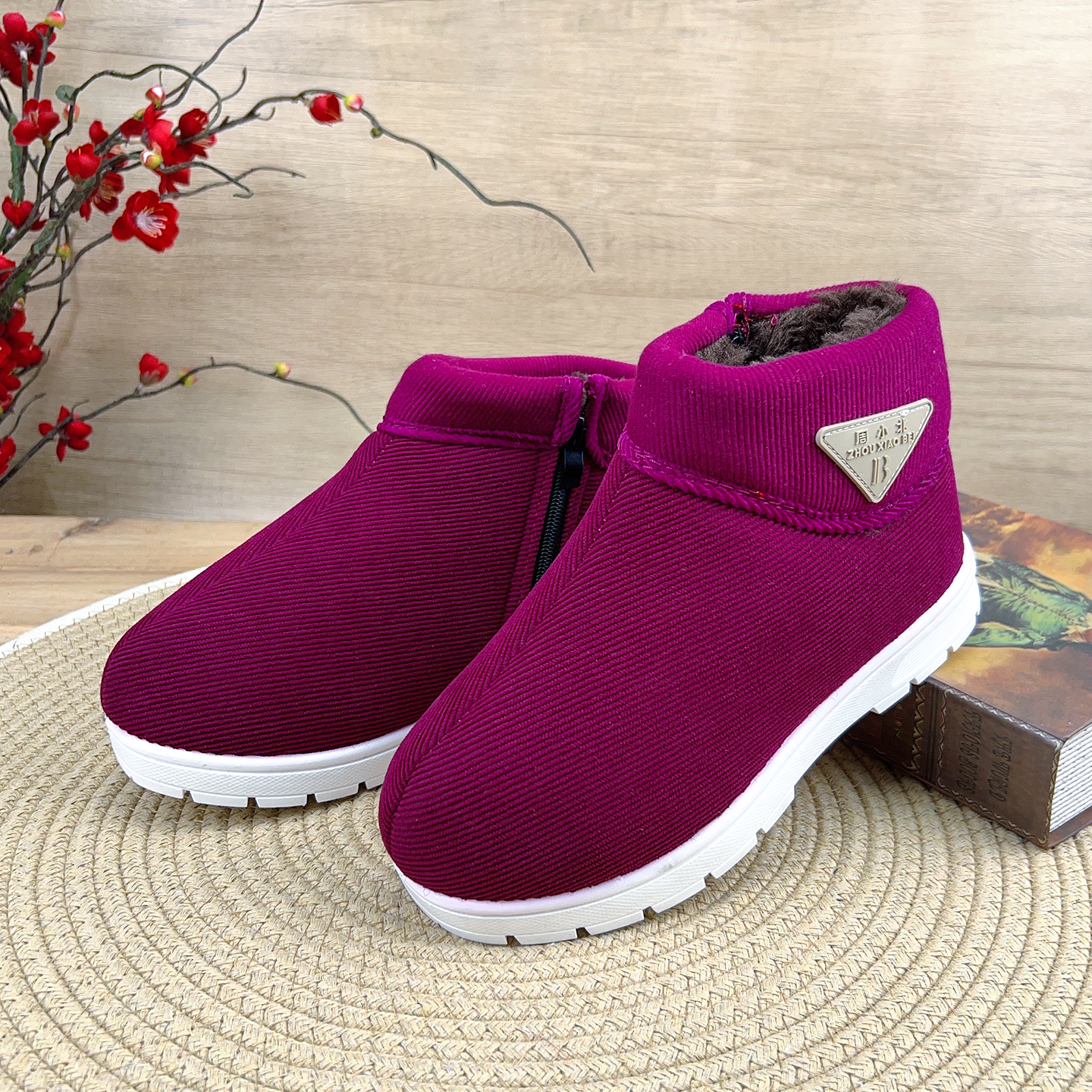 冬季防寒加绒加厚软底保暖棉鞋