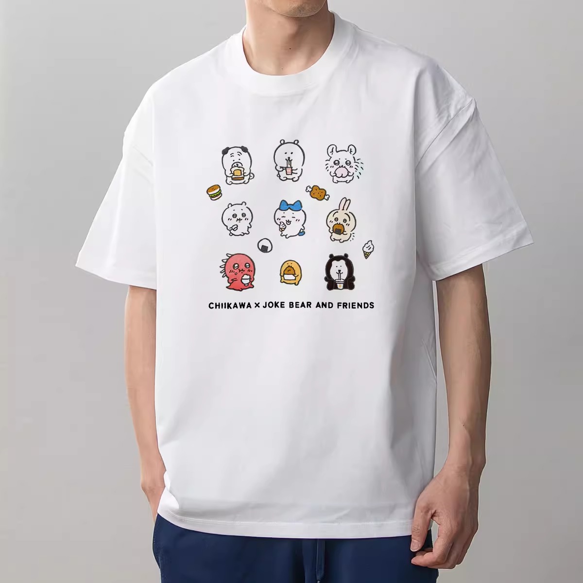 数码直喷CHIIKAWA x JOKE BEAR AND FRIENDS短袖T恤男女
