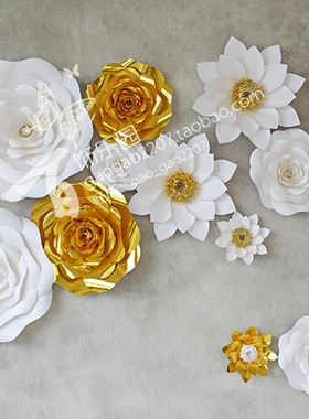 百饰乐园橱窗展示婚礼影楼背景装饰舞台道具Z070大型纸花18朵组合