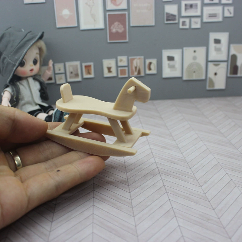 娃屋迷你摇马仿真木马模型摆件过家家1:12分微缩场景家具装饰摆件