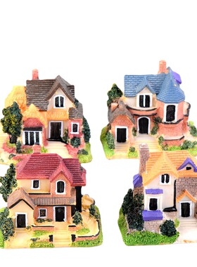 欧式别墅房子摆件桌面微景观