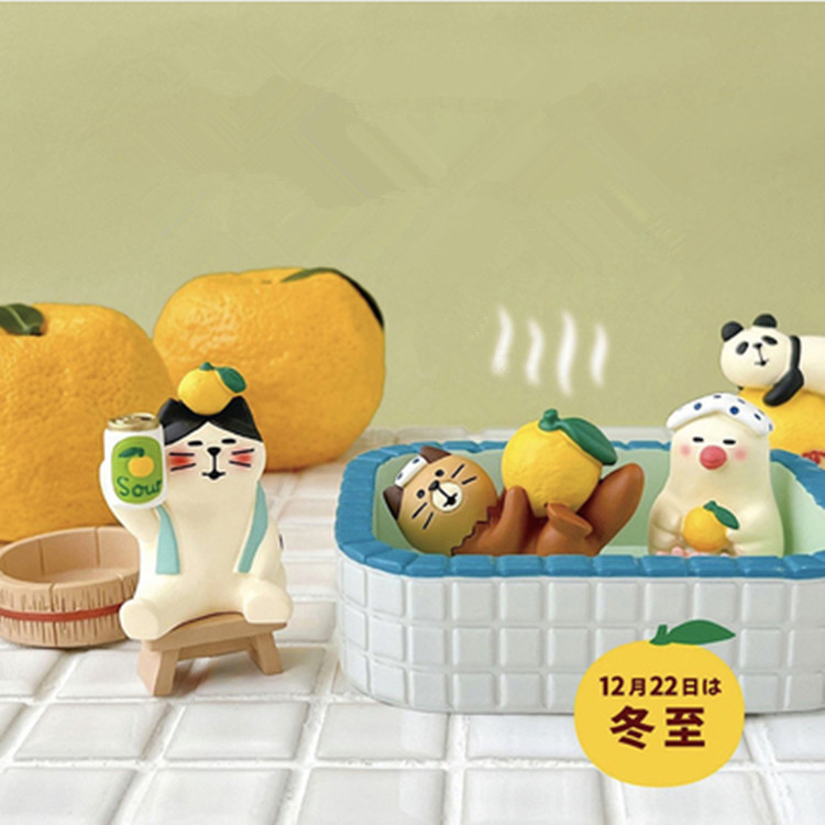 树脂日式桌面泡澡系列可爱猫