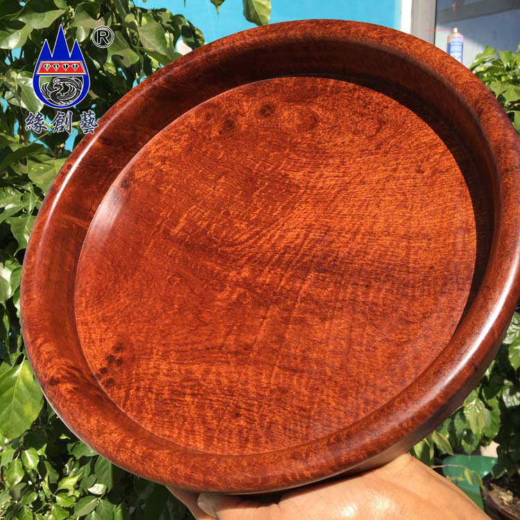 红木缅甸花梨老料干果盘缘创艺