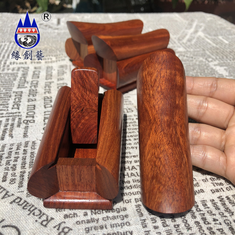 红木印章缅甸花梨红木料天然木雕印章实木质小棺材私章工艺品摆件