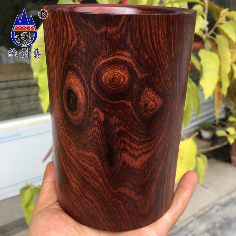 大紅酸枝整木筆盒收納儲物罐筆筒