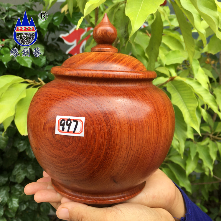 红木筒罐子缅甸花梨茶叶整木料虎皮纹将军罐实木质收纳聚宝盆摆