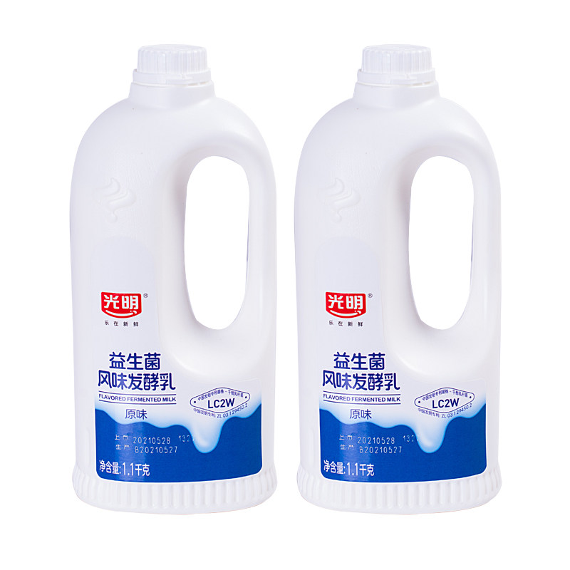 光明原味酸奶原味1.1kgx2/1桶酸牛奶畅优益生菌可选大桶家庭装