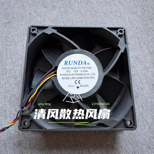 RUNDA RD1238B12VH-RPS 12V 3.45A 12038 12CM高转速滚珠散热风扇